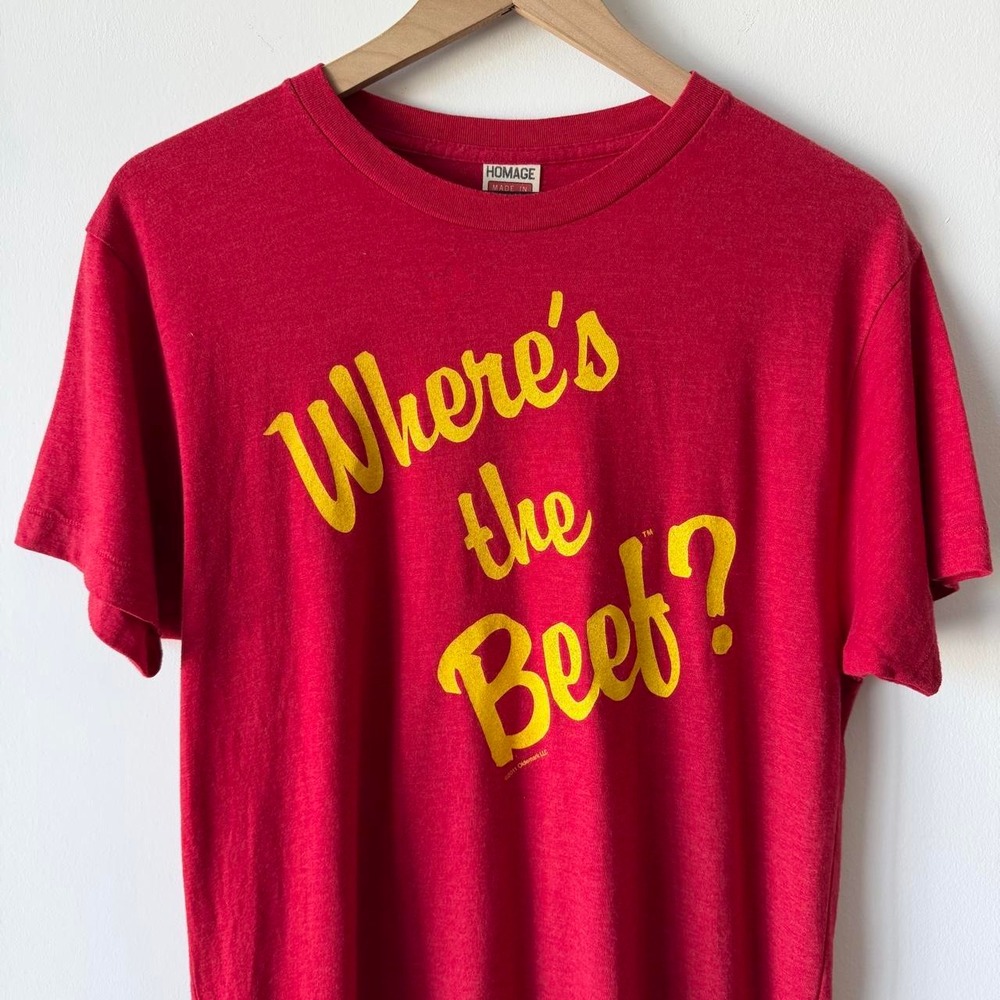 Vintage Homage "Where's the Beef?" Graphic Tee Red